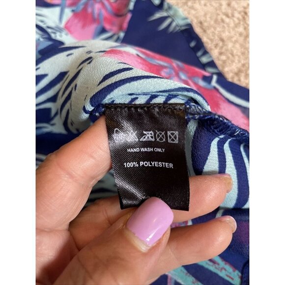 Pia Rossini Women's Floral Tunic Cover Up Size S/M Short Dolman Sleeve Chiffon - Picture 11 of 11